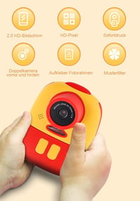 Goldge gyerek instant fényképezőgép, 32GB, nyomtatópapírral, piros-sárga 2