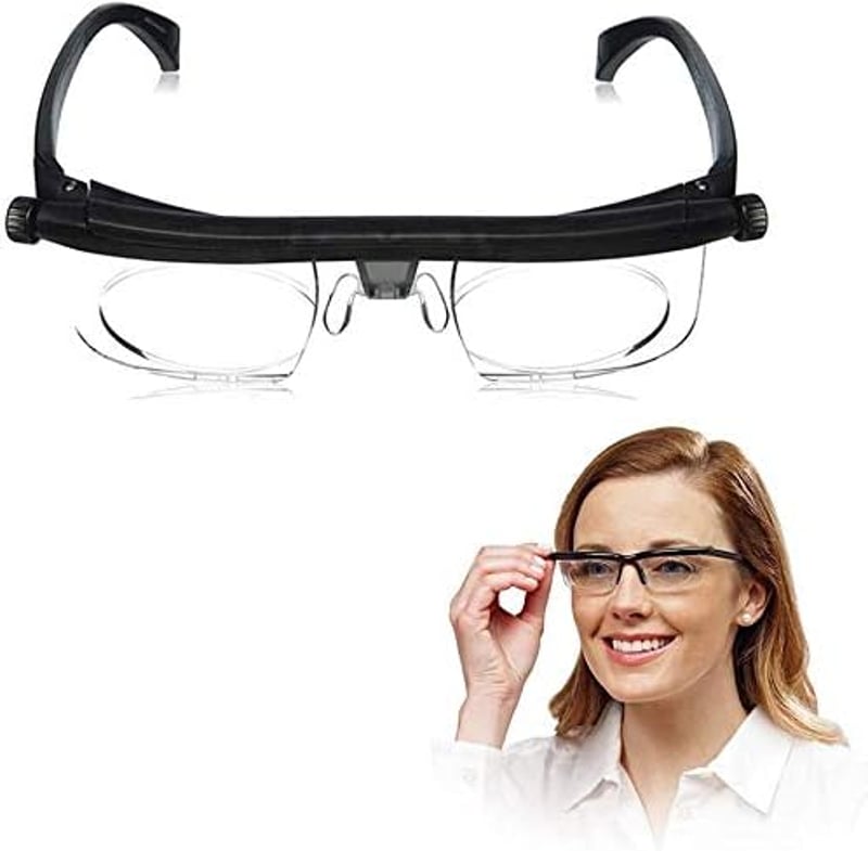 LJFYXZ Állítható Dioptriás Szemüveg -6D és +3D Között - HD Fáradtságcsökkentő Lencsék Férfiaknak és Nőknek - Kézi Fókuszállítással Olvasásho