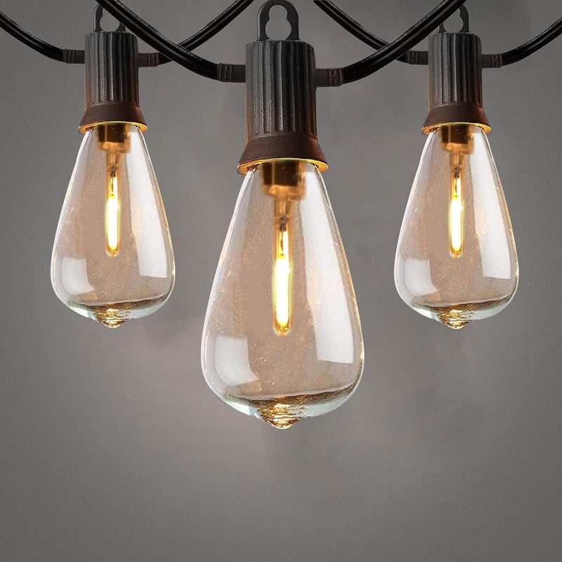 ZOTOYI LED Fényfüzér 7,6m - Kültéri Vízálló Dekoráció 12+1 Izzóval, 2700K Meleg Fehér, Kerthez, Teraszhoz, Esküvőre, Energiatakarékos
