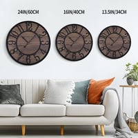 HAITANG Nagy Falióra 60 cm - Csendes, Elemmel Működő Fa Falióra Nappaliba, Hálószobába, Irodába - Modern Fekete Retro Dekoráció 4