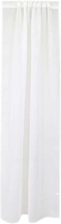 VOSAREA Fehér Pamut-Len Fényáteresztő Függöny Nappali és Hálószoba Dekorációhoz, Átlátszó Voile Anyag, 100 x 200 cm 1