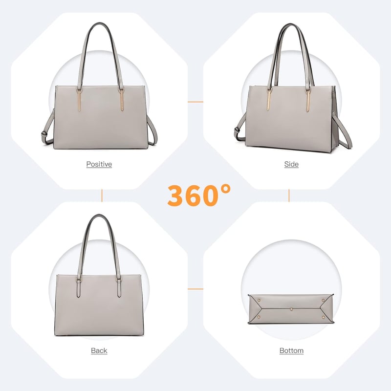 Miss Lulu Elegáns Nagy Női Válltáska - Szürke PU Bőr Shopper Állítható Pánttal