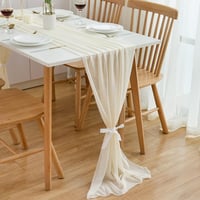 Elegáns Bézs Asztalfutó Esküvőre és Ünnepekre - 300x75 cm 1