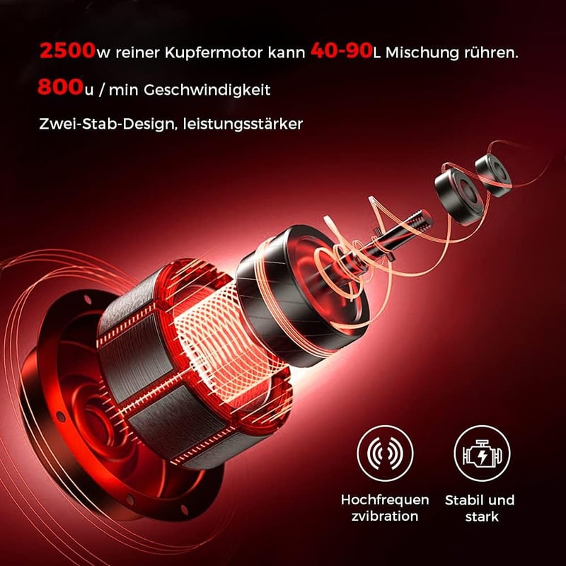 Anbull 2500W-os kétfokozatú keverőgép festékhez, habarcshoz - 6 sebességgel