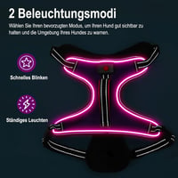 iTayga LED-es kutyahám - Biztonságos, állítható, USB-tölthető, fényvisszaverő, fekete-zöld, L 3