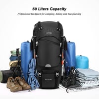 Rucsac de drumeție impermeabil HOMIEE 50L cu husă de ploaie, rucsac ușor pentru activități outdoor, camping, călătorii și ciclism, pentru bărbați și femei 3