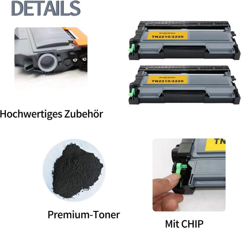 Brother nyomtatóhoz TN2220 fekete toner és DR2200 dob - Kompatibilis szett