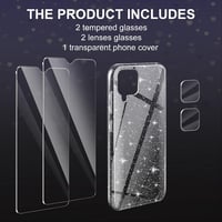 Samsung Galaxy M32 Átlátszó Csillámos Tok Kameravédővel 2
