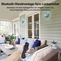 Inwa Bluetooth Kültéri Hangszóró, 250W Vezeték Nélküli Hangrendszer, IPX5 Vízálló, Falra Szerelhető, 2db Szinkronizálható Hangszóró Távirány 2