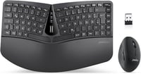 Perixx Periduo-606 Ergonomikus Vezeték Nélküli Billentyűzet QWERTZ és Vertikális Egér Szett - Osztott Billentyűzet, 4-Irányú Görgő, Állítható Csukl 1
