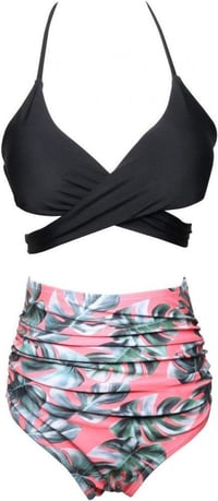 NC Szexi Magas Derekú Halter Tankini Bikini Szett Nőknek 4