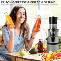 Keenray Lassú Gyümölcsfacsaró Elektromos Centrifuga 80mm Széles Szájjal, Visszafordítás Funkcióval, Szürke 7