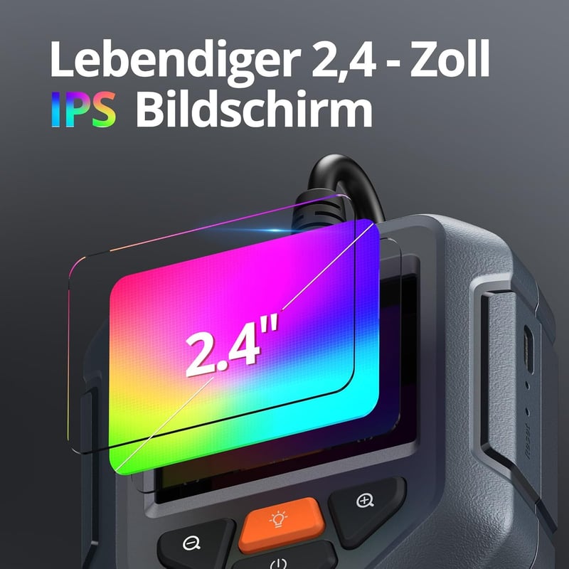 DEPSTECH 1080P HD Endoszkóp Kamera 5m, 2.4" IPS Kijelző, 2X Zoom, Csőkamera Házfelügyeleti Eszköz
