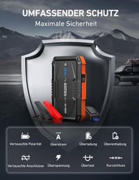 AstroAI S8 Hordozható Autós Bikázó 1500A, Powerbank Funkcióval, 12V Akkumulátor Indító 6.0L Benzines és 3.0L Dízel Motorokhoz 7