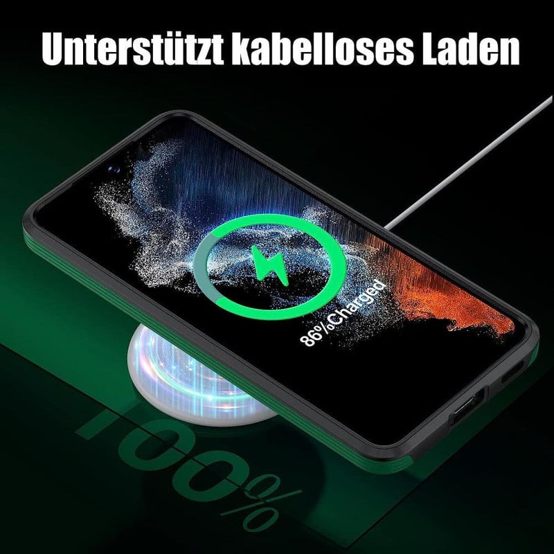 Samsung Galaxy S22 ütésálló tok - Katonai védelem, zöld, 6.1" 5G készülékhez