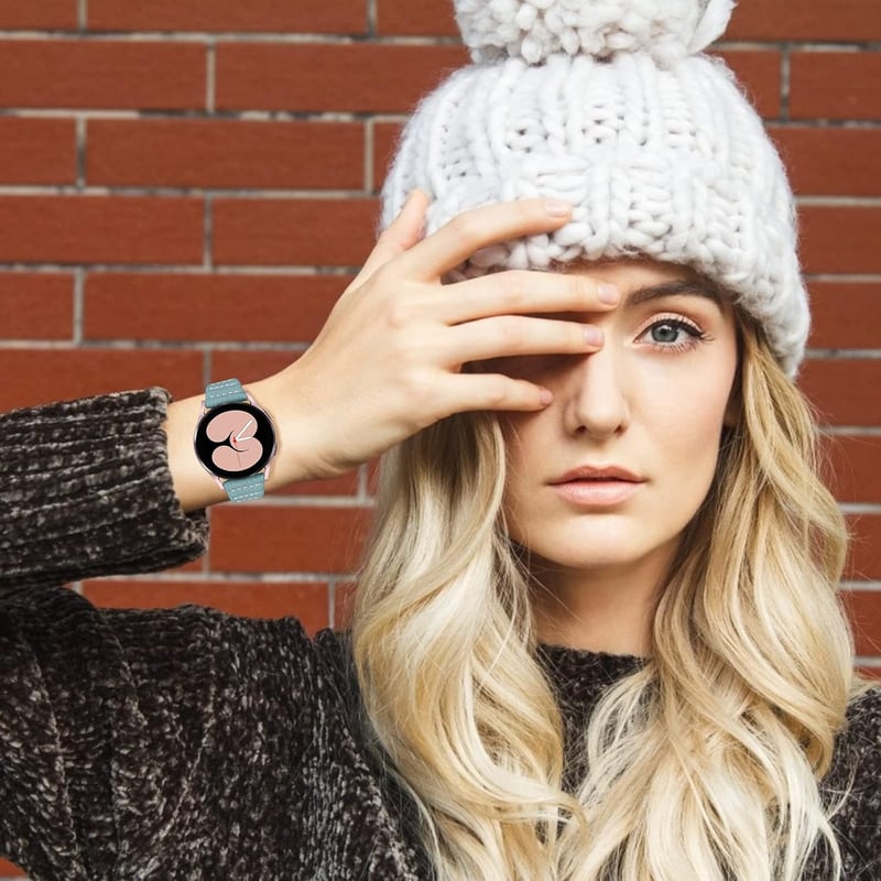 Samsung Galaxy Watch Kék Bőr Szíj 20mm Gyorskioldós