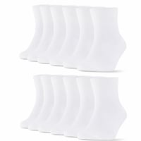 Șosete sport FALARY din bumbac alb, pentru bărbați și femei, pachet de 10 perechi, material respirabil, șosete scurte — set de 10 bucăți 1