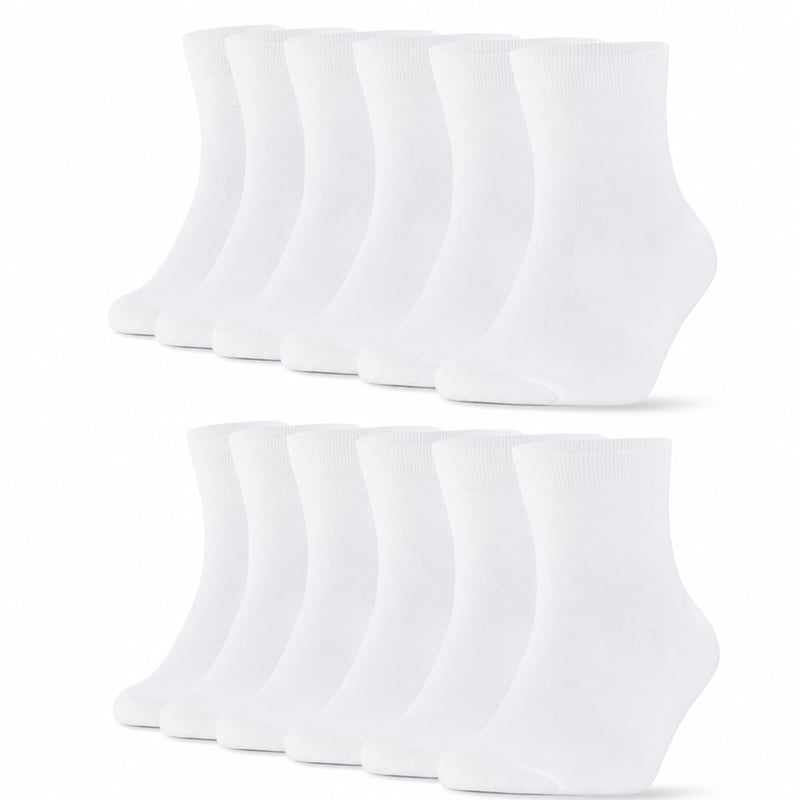 Șosete sport FALARY din bumbac alb, pentru bărbați și femei, pachet de 10 perechi, material respirabil, șosete scurte — set de 10 bucăți