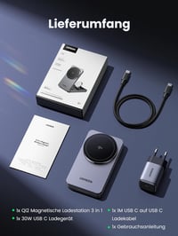 UGREEN MagFlow Qi2 15W 3-in-1 Vezeték Nélküli Töltőállomás iPhone 16/15/14/13/12, AirPods és Apple Watch Készülékekhez, Összecsukható Mágnes 7