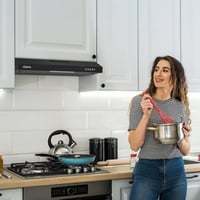 CIARRA 6903 Fekete Páraelszívó 60 cm - Konyhai Elszívó 3 Sebességgel, LED Világítással, Fém Zsírszűrővel, 220 m³/h Teljesítmény - 2-Black 11