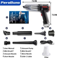 PeroBuno 3 az 1-ben Elektromos Sűrített Levegős Tisztító - PC, Billentyűzet, Autó 8