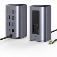 Stație de andocare Baseus Nomos Air USB-C 12 în 1, 2x4K HDMI — defectă, funcționează parțial: capac inferior de protecție rupt (stare: vezi a doua imagine) 1