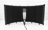 Tlingt 5-paneles fekete hangszigetelő panel stúdió mikrofonhoz, asztali és állványos rögzítéssel 7
