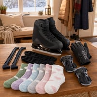 Set complet patinaj: patine 40 + 2 perechi protecții lame + protecție încheieturi XL + 6 perechi șosete 1