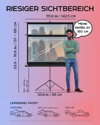 PropVue Hordozható Vetítővászon Állvánnyal 60" - Beltéri és Kültéri Használatra, 16:9 HD Minőség, Gyűrődésálló, Hordtáskával, Filmnézéshez é 3