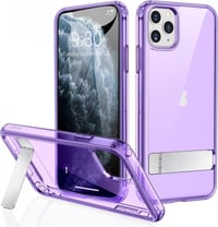 Apple iPhone 11 Pro Max Lila Áttetsző Szilikon Tok Beépített Állvánnyal 1