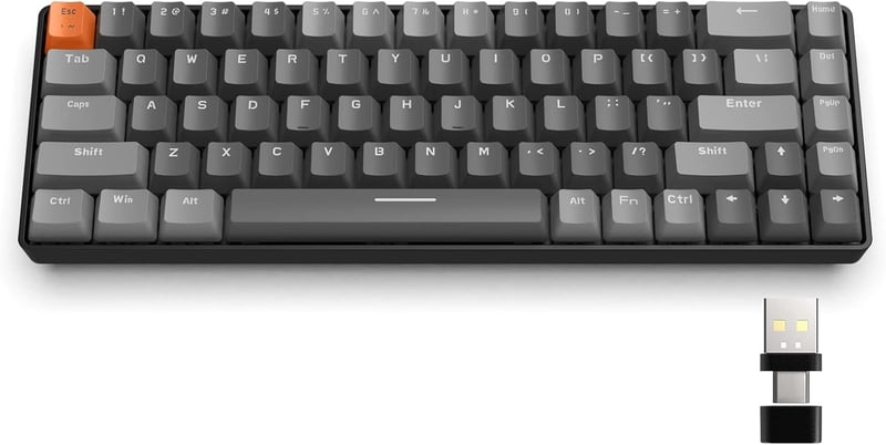 YINDIAO K68 Wireless Mechanikus Gaming Billentyűzet 68 Gomb Bluetooth 2.4GHz Szürke