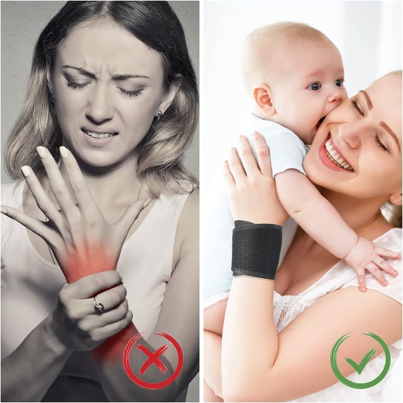 URAQT Fekete Csuklószorító 2 db - Állítható, Légáteresztő Sportkötés Férfiaknak és Nőknek