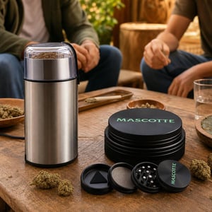 Set za mljevenje: 1x aluminijski grinder 4-dijelni + 1x električni mlinac 30g