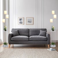 Rayofly Modern Állólámpa Polccal - Króm Fém Talp, Len Lámpaernyő, 3 Izzós Világítás, Lábkapcsoló - Nappali, Hálószoba, Iroda Sarok Dekoráció 7