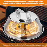 Homikit Rozsdamentes Acél Burger Harang Szett (2db) - Hőálló Szilikon Fogantyúval, 22,8 cm - Teppanyaki, Grill és Konyhai Használatra, Mosog 4
