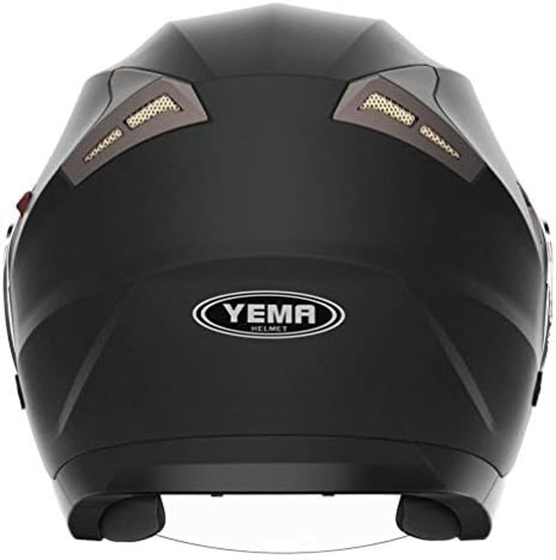 YEMA YM-627 Motoros Sisak Matt Fekete ECE Homológ Dupla Napellenzővel Roller Chopper Bukósisak Férfi Női Felnőtt