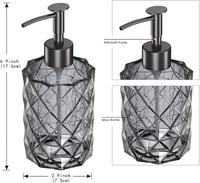 goldenwarm Matt Fekete Üveg Szappanadagoló 330ml - Rozsdamentes Acél Pumpafejjel Konyhai és Fürdőszobai Használatra - Folyékony Szappan, Sam 2