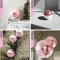 Mirror Disco Ball 20 cm Halvány Rózsaszín Tükörgömb Partikra, DJ Eseményekre és Klubokba 5