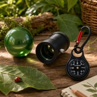 Set mic explorator: glob observație + lupă + breloc busolă 1