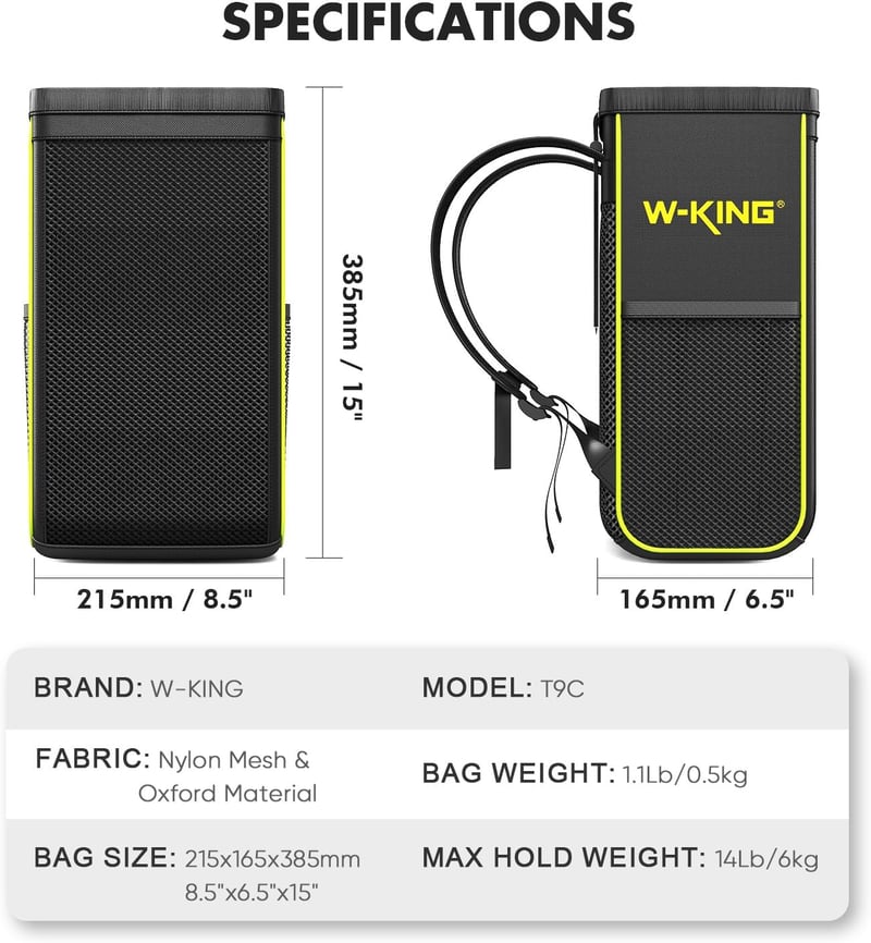 W-KING Hordozható Utazótáska T9 Bluetooth Hangszóróhoz - Fekete Védőtok Kültéri Hangszórókhoz, Bulikhoz és Tároláshoz