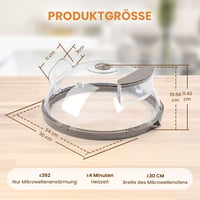 Gracenal Mikrohullámú Ételfedő 26 cm - Integrált Fogantyúval, Páraelvezető Rendszerrel, Fröccsenésgátló Konyhai Kiegészítő, Falra Akasztható 5