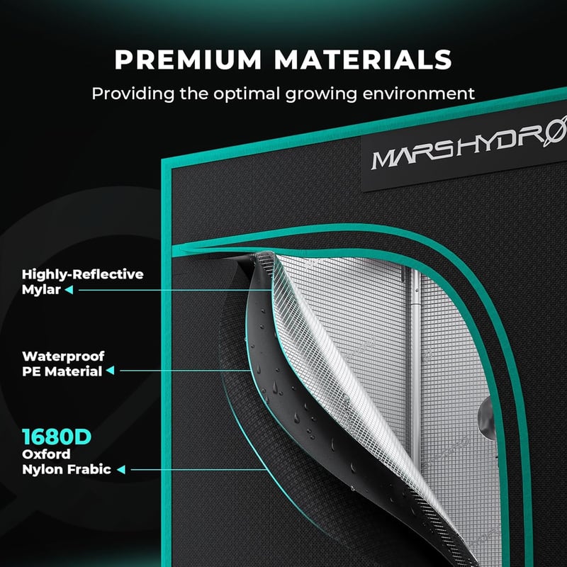 MARS HYDRO 90x90x180 cm Grow Tent Reflektív Mylar Beltéri Növénytermesztő Sátor