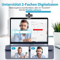 NexiGo N60 1080P HD webkamera mikrofonnal, 110° látószöggel, Zoom/Skype kompatibilis 2
