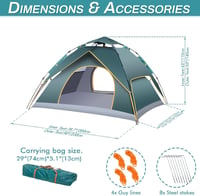 Tenda 2-3 személyes automata vízálló pop-up sátor kempingezéshez 6