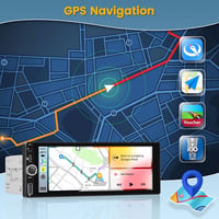 Hikity 1 DIN Autórádió 6.9" Érintőképernyővel - Vezeték Nélküli CarPlay, Android Auto, Bluetooth Kihangosító, Tolatókamera Bemenet, FM Rádió 3
