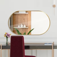 LunaMirror Ovális Fürdőszobai Tükör 60x90 cm - Arany Keretű Fali Tükör Hálószobába, Nappaliba, Előszobába - Modern Dekoratív Dizájn 7