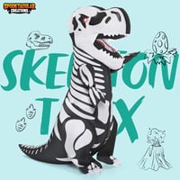 T-Rex Felfújható Csontváz Jelmez Felnőtteknek - Halloween Dinoszaurusz Kosztüm 2
