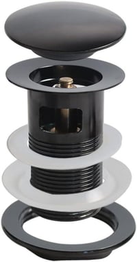 Univerzális fekete mosogatódugó és lefolyó szett 66mm, G1 1/4" 3