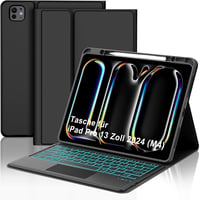 FOGARI iPad Pro 13 Inch (M4) 2024 Tok Billentyűzettel - 7 Színű Háttérvilágítás, Levehető Trackpad, Bluetooth QWERTY Billentyűzet, Fekete 1