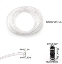 SRJQXH Pneumatikus Tömlő 8mm/5mm - 5m Átlátszó PU Levegőcső Kompresszorhoz, Vízálló, Olajálló, -30°C~80°C Hőtűrésű Csatlakozóval 5